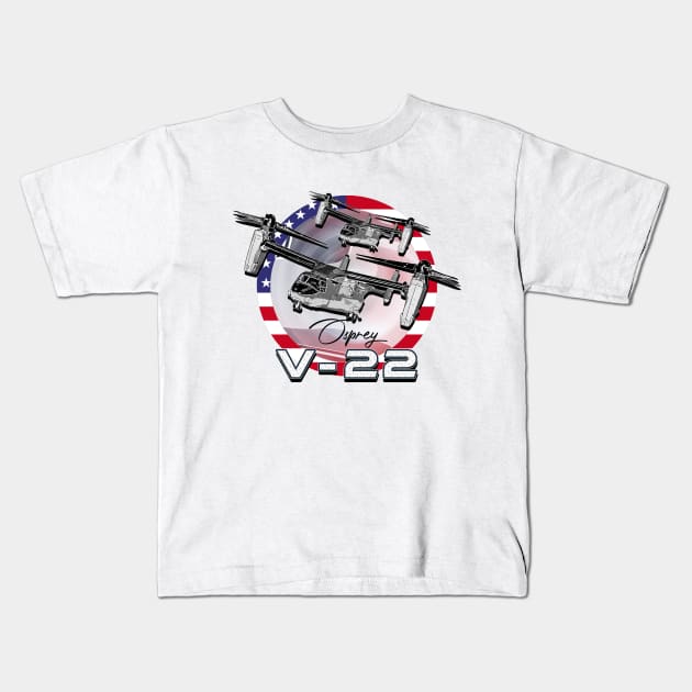 V-22 Osprey Aircraft Helicopter Kids T-Shirt by aeroloversclothing